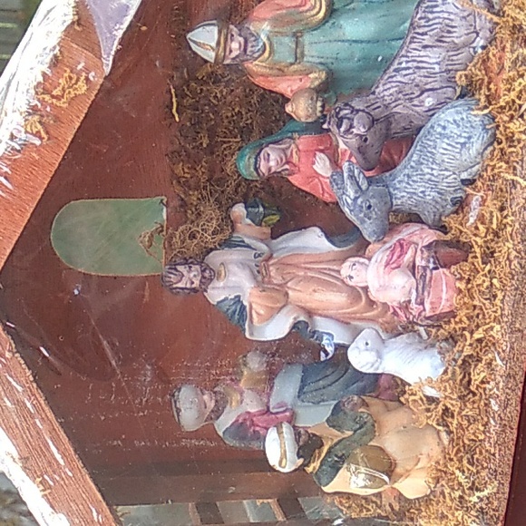 😇 Vintage Nativity Set Manger  Christmas - Picture 1 of 17